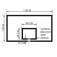 Щит баскетбольный игровой фанера в сборе 180х105см